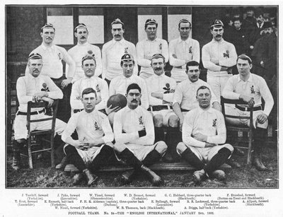 Englische Fußballnationalmannschaft, 2. Januar 1892 von English Photographer